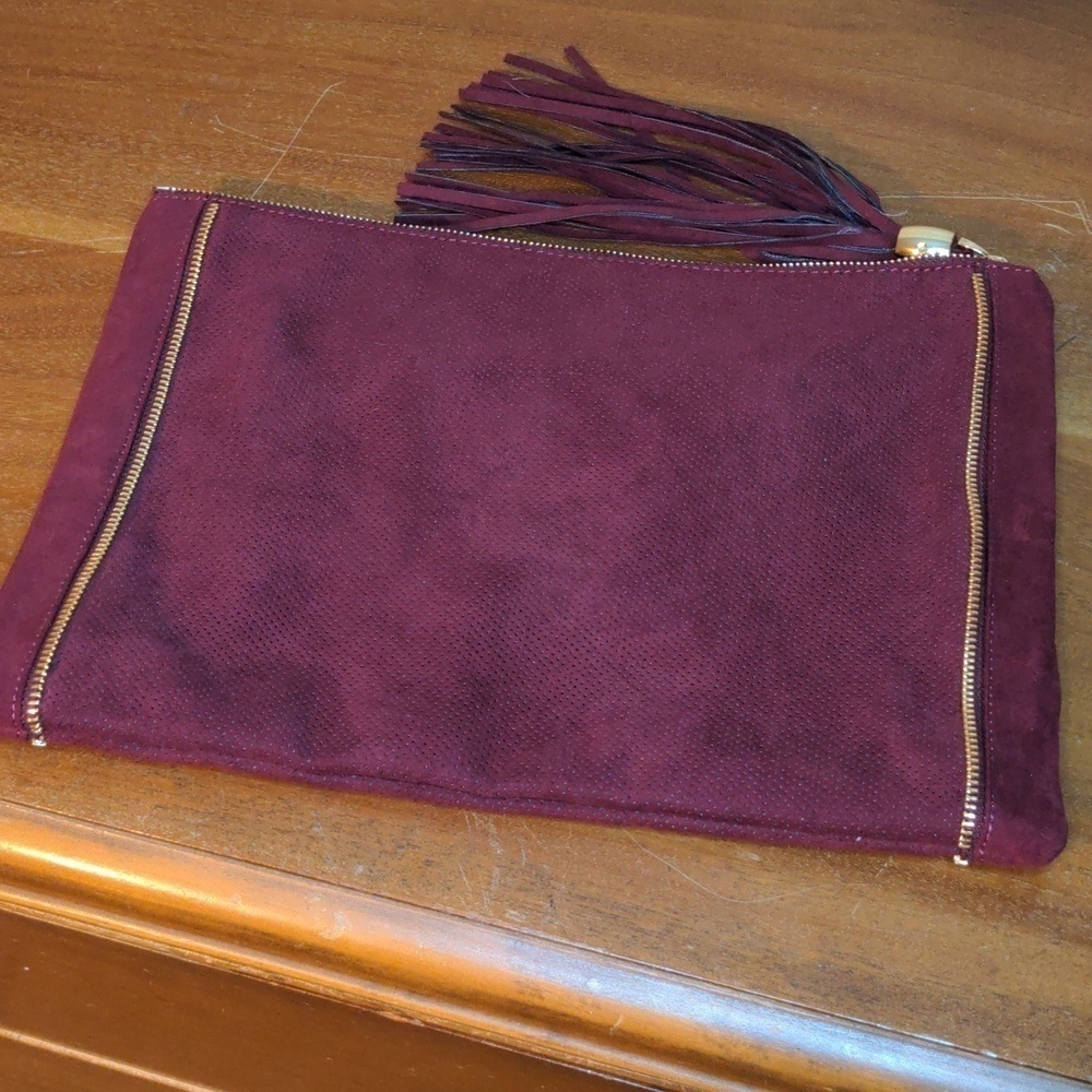 DEUX LUX OVERSIZED Wristlet FAUX SUEDE Boho Coastal Cowgirl Envelope Clutch